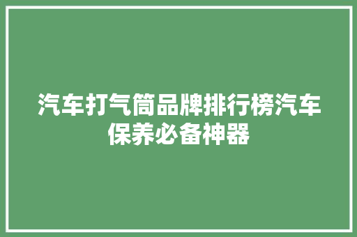 汽车打气筒品牌排行榜汽车保养必备神器
