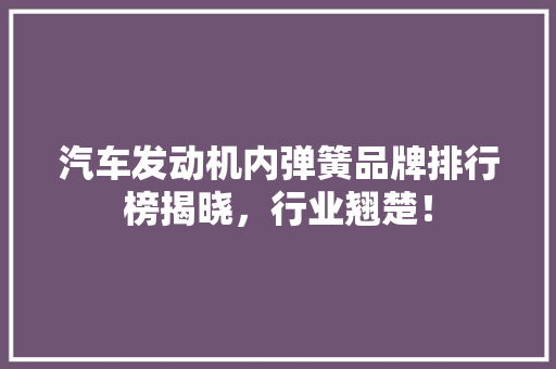 汽车发动机内弹簧品牌排行榜揭晓，行业翘楚！