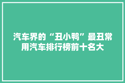 汽车界的“丑小鸭”最丑常用汽车排行榜前十名大